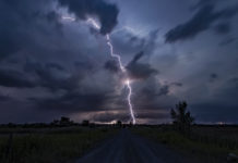 Western Power crews in overdrive after storm takes out grid Lightning streaks through stormy night skies