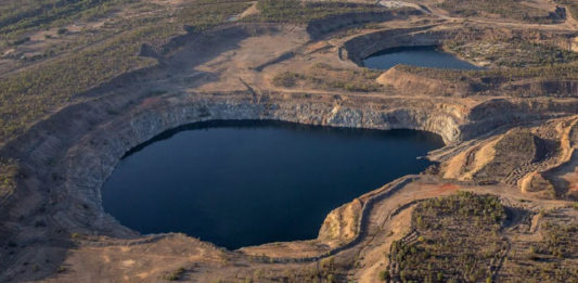 Aerial photo of Genex Power's Kidston Pumped Hydro Storage project, which forms part of the Kidston Clean Energy Hub