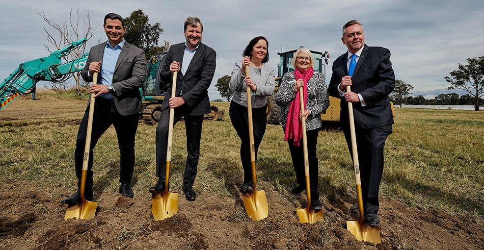 Bradfield-North-Zone-Substation Officials turn the first sod at the Aerotropolis substation site