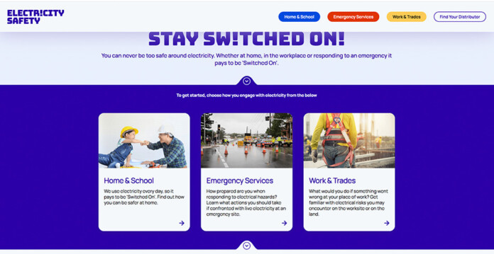 A screenshot of Ausgrid's safety website