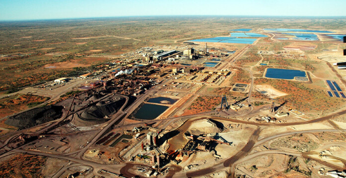 Aerial shot of BHP's Olympic Dam mining operations (neoen)