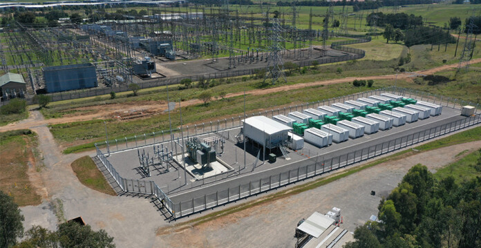 Aerial image of the Wallgrove Grid Battery in NSW