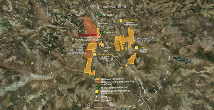 Bellevue-Gold Bellevue Gold Project map (zenith)