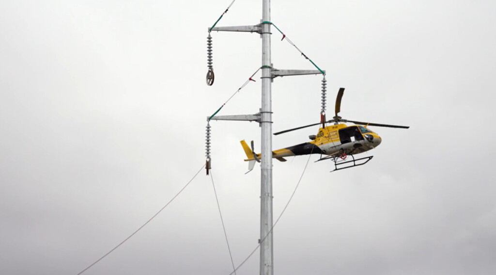 String Helicopter Specialist heli-stringing project connects 97MW to the grid