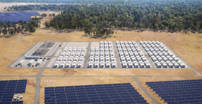 Rendered image of solar fam and battery energy storage system