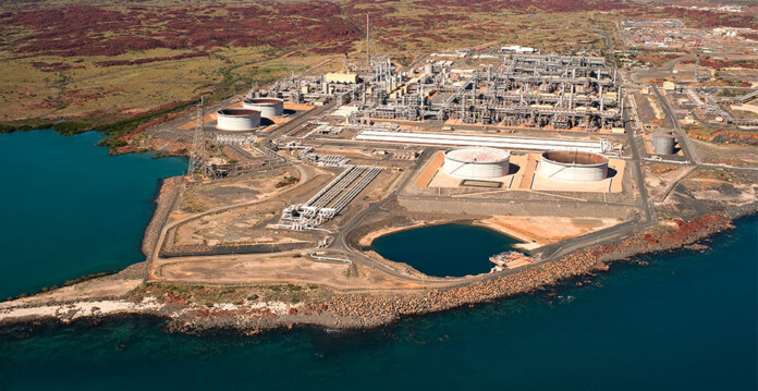 Aerial shot of Woodside's North West Shelf gas plant
