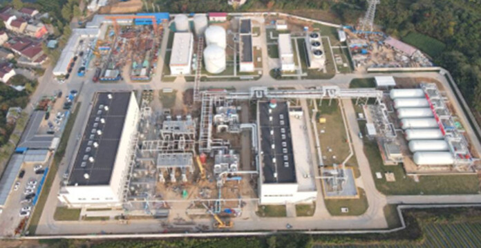 Aerial shot of the Jintan Salt Cave Compressed Air Energy Storage Project