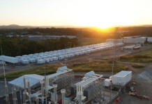 Supernode Battery Stage 1 begins commercial operations Aerial shot of large-scale battery project at sunrise