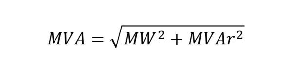 Equation demonstrating composition of active power and reactive power
