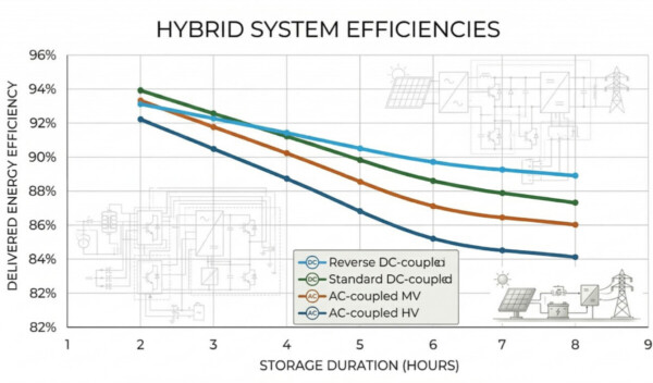 Graph showing hybrid system efficiencies