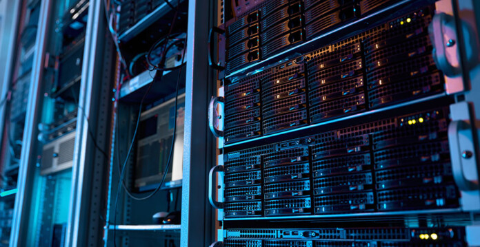 Server rack in a data centre