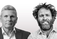 The Great Energy Debate: Uhlmann and Griffith go head-to-head on Australia’s energy future Side by side headshots of two men, one in a business suit with short hair and the other in a dress shirt with wild unruly hair