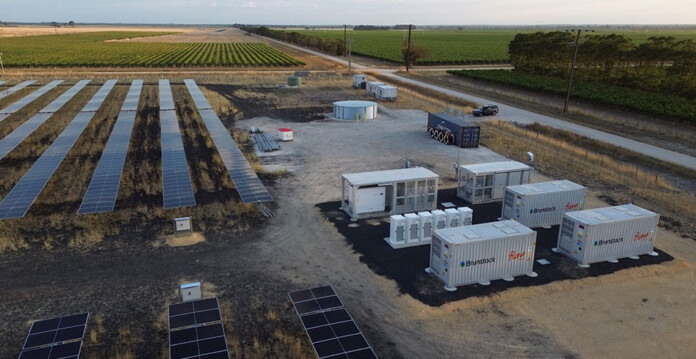 coonawarra-energy-project Solar panels and battery storage system set in rural location