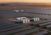 Edify seals finance on nation’s largest solar/BESS hybrids Artist's impression of a large-scale solar farm and battery storage project with beautiful sunset in the background
