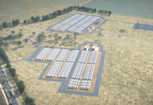 Construction begins at Reeves Plains Energy Hub in SA Rendered aerial shot of large-scale battery project in rural setting