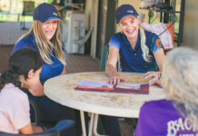 Horizon Power brings advanced metering to Kiwirrkurra Two female energy network employees talk to two First Nations women at a table