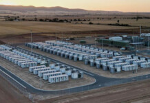 Bungama BESS goes operational in South Australia Aerial photograph of large-scale battery project at sunrise