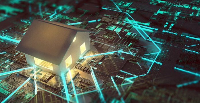 living-lab Rendered image of house with electrified lines running throughout and around