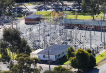 AusNet completes Benalla Zone Substation upgrade Aerial shot of the Benalla Zone Substation surrounded by vegetation