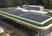 Biosolar green roof boosts solar generation by up to 23.25% Biosolar rooftop of the First Building in Bradfield City