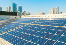 ICC Sydney set to become largest CBD solar farm in the Southern Hemisphere Existing solar panels on the roof of the ICC Sydney with CBD buildings in background