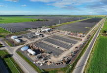 SEC Renewable Energy Park—Horsham connects to grid Aerial shot of solar farm surrounded by green grass with blue sky overhead