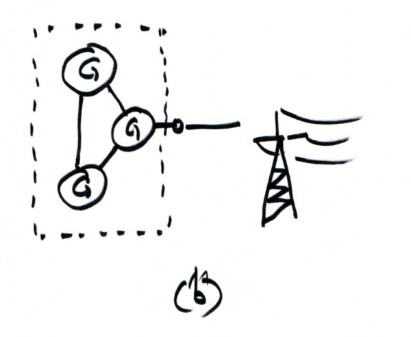 Diagram depicting infinite bus to transmission tower