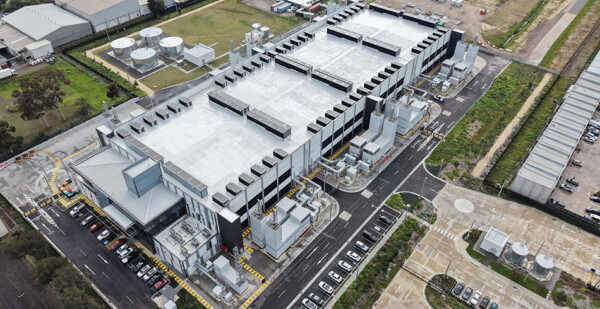 Aerial shot of a large data centre development
