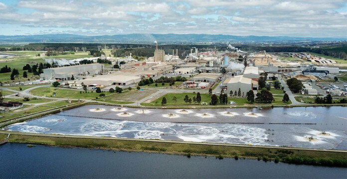 Aerial photo of Opal Australian Paper's massive mill at Maryvale in the Latrobe Valley