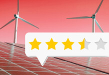 New Australian renewables scorecard highlights ‘stuck’ projects Wind turbines and solar panels with star rating placard imposed on top
