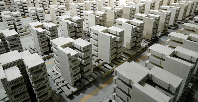 Rondo Refractory Bricks lined up in factory